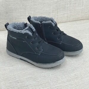 Eddie Bauer Kids Maddox Black Faux Fur Lined Winter Boots: Zip, Lace‎ Up, Boys 1
